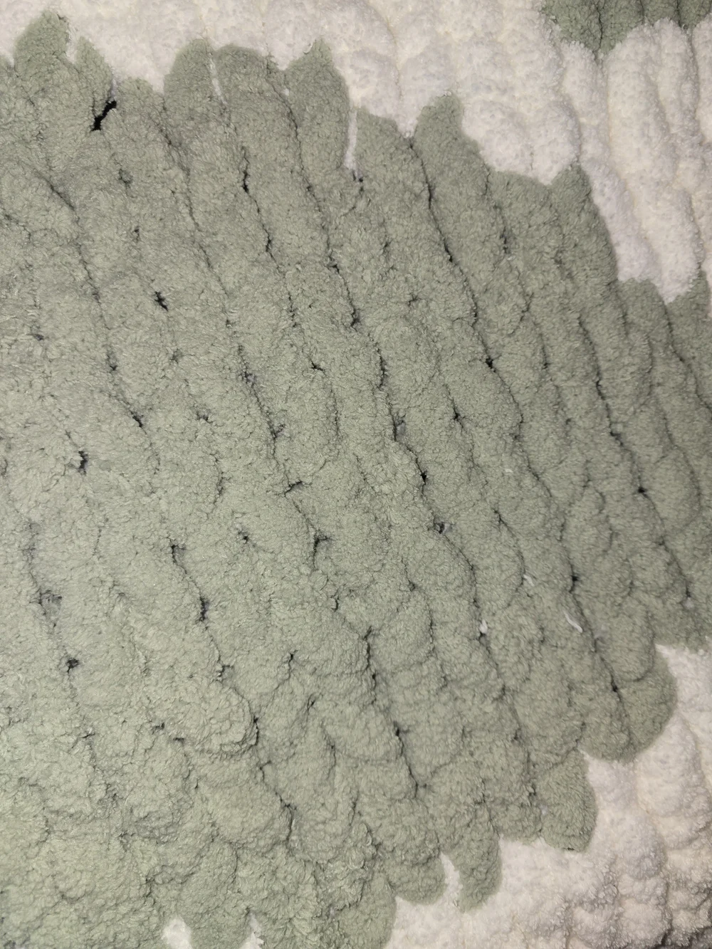 Hand Made Plush Paw-Print Pet Blanket - Cream and Sage